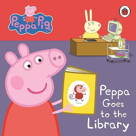 Peppa Pig- Peppa Goes to the Library - Board book